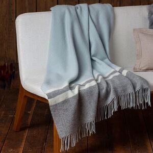 Alicia Adams Alpaca Light Blue and Gray Throw Blanket